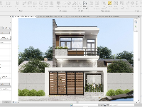 Revit 2022 Nhà phố 2 tầng 6x17m hạng mục kiến trúc